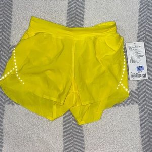 Lululemon find Your Pace HR short 3in yellow size 2 NWT